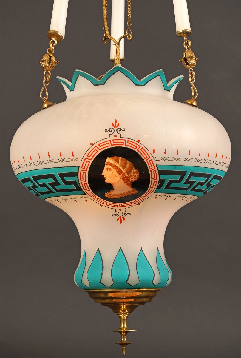 Baccarat, Suspension Neo-Grecque, France, Circa 1860-photo-2