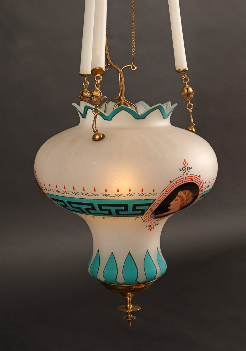 Baccarat, Suspension Neo-Grecque, France, Circa 1860-photo-4