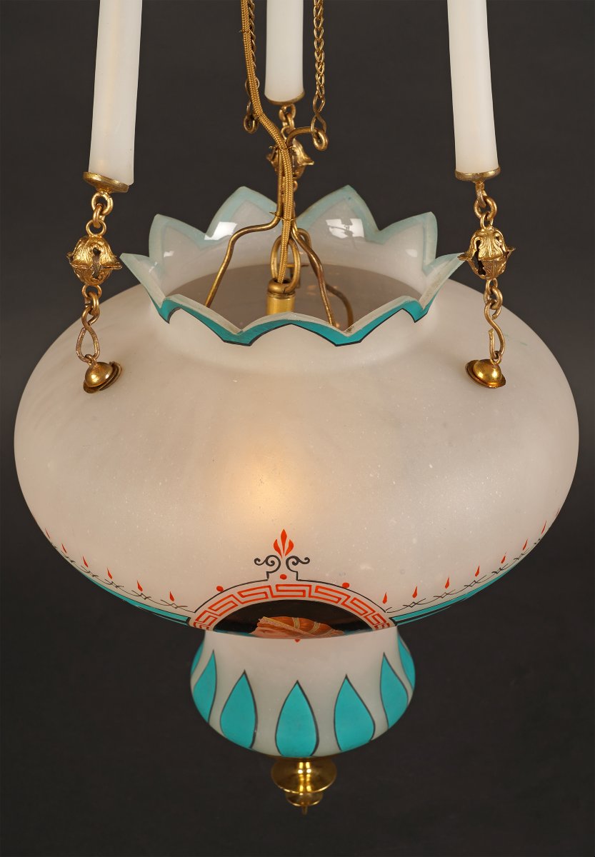 Baccarat, Suspension Neo-Grecque, France, Circa 1860-photo-1