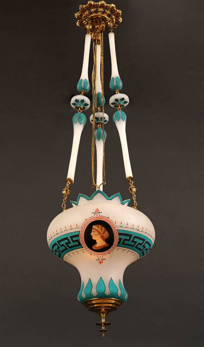 Baccarat, Suspension Neo-Grecque, France, Circa 1860-photo-2