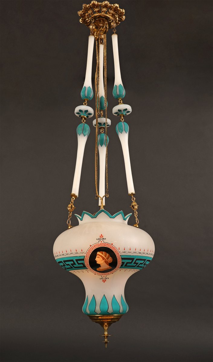 Baccarat, Suspension Neo-Grecque, France, Circa 1860
