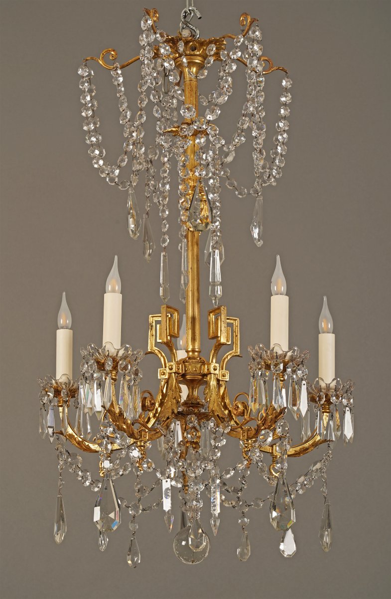 Greek Style Chandelier, France, Circa 1880-photo-2