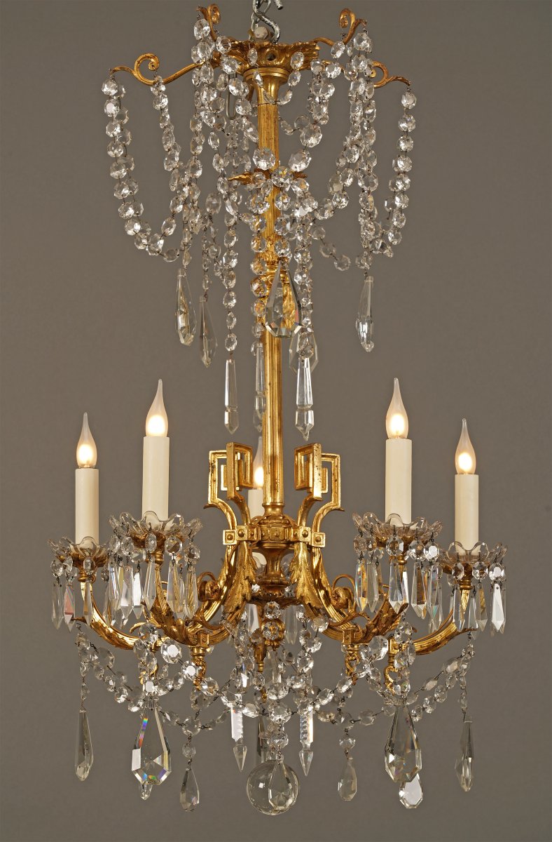 Greek Style Chandelier, France, Circa 1880-photo-3