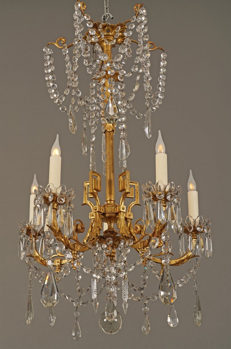 Greek Style Chandelier, France, Circa 1880-photo-4