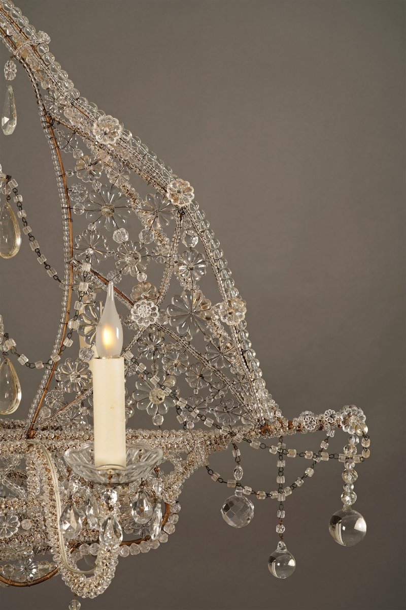 Maison Baguès, Lustre "Nef, Bateau, France, XXè siècle, Cristal and Iron-photo-1