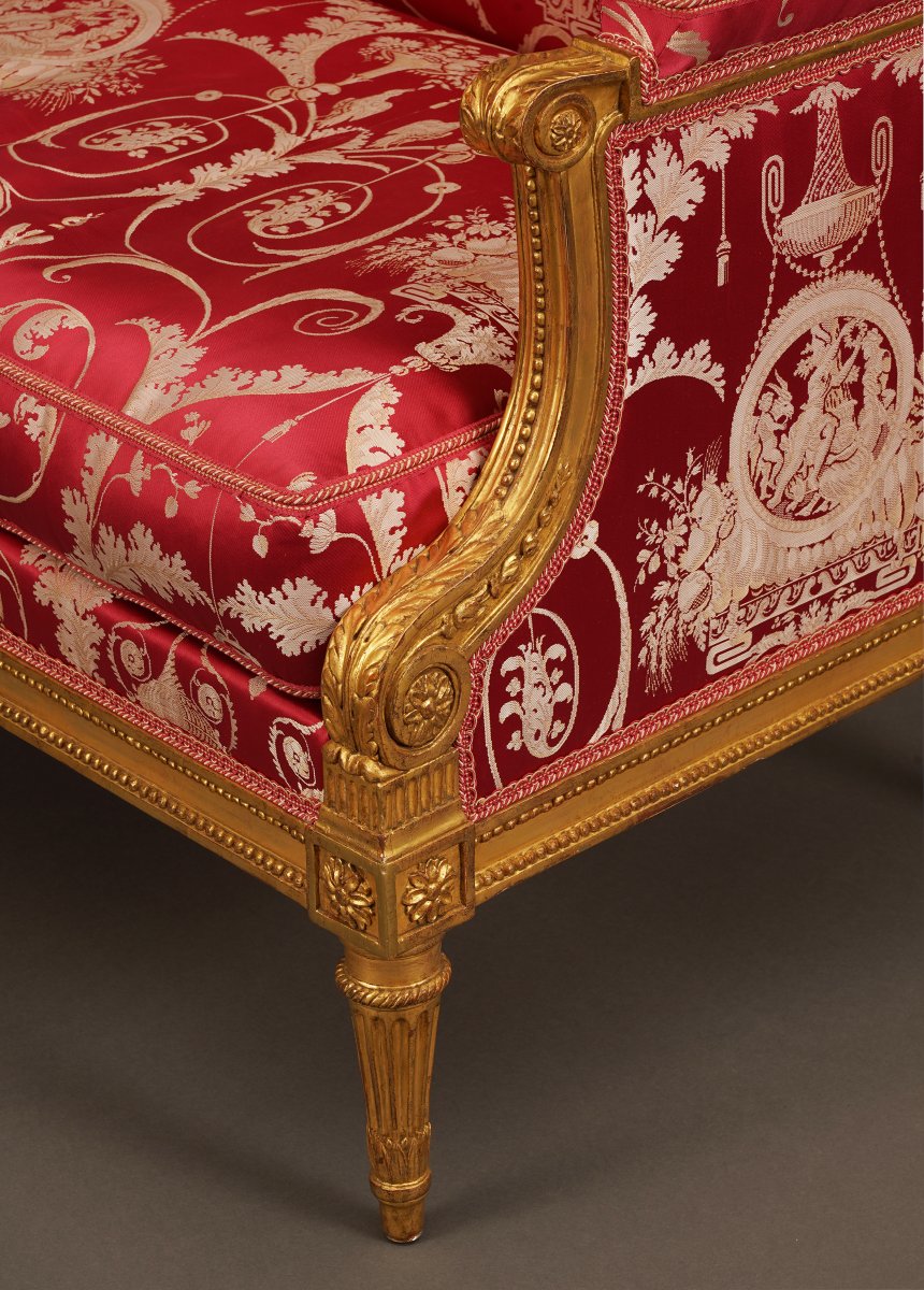 J.-B. III Lelarge, Mobilier de Salon Louis XVI, France, circa 1780, Silk and Giltwood-photo-4
