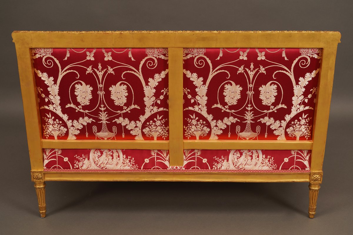 J.-B. III Lelarge, Mobilier de Salon Louis XVI, France, circa 1780, Silk and Giltwood-photo-1