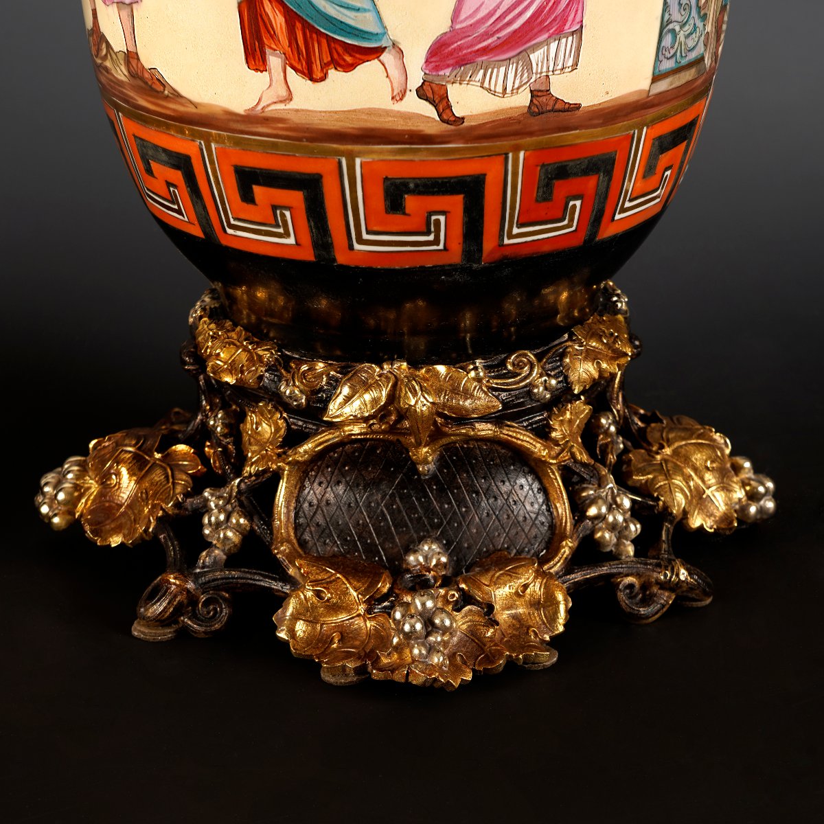 Paris Porcelain , Pair Of Neo-greek Lamps, France, Circa 1860-photo-3