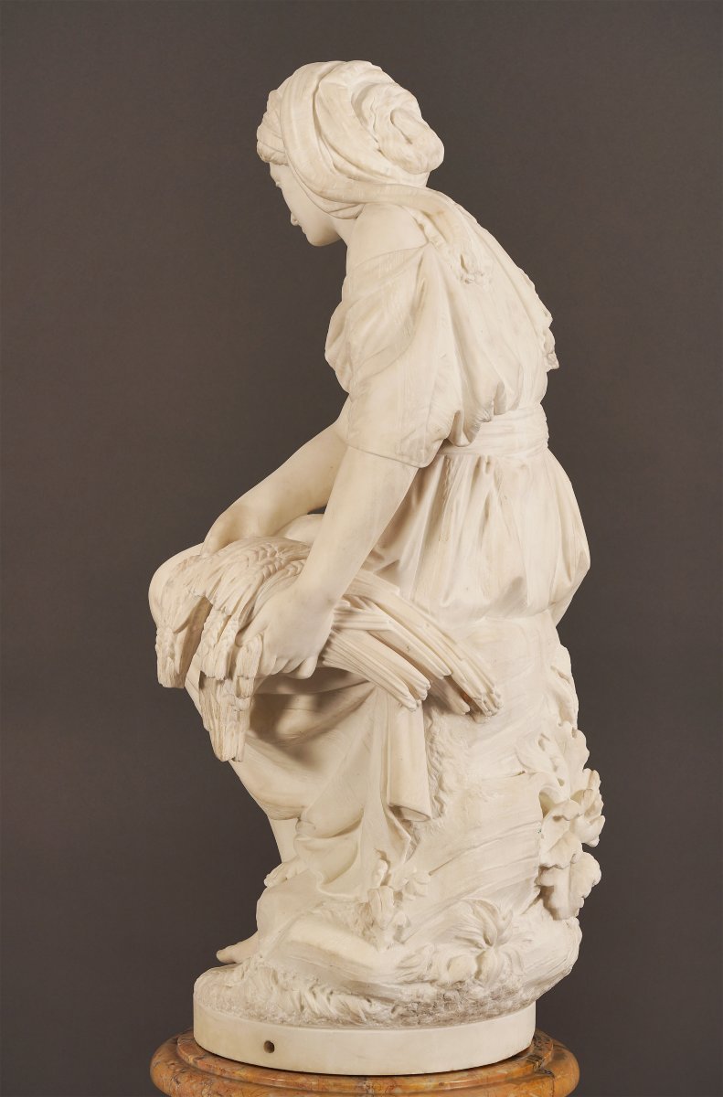 "Ruth" par G.B. Lombardi, Sculpture en marbre, Italie, 1864-photo-4