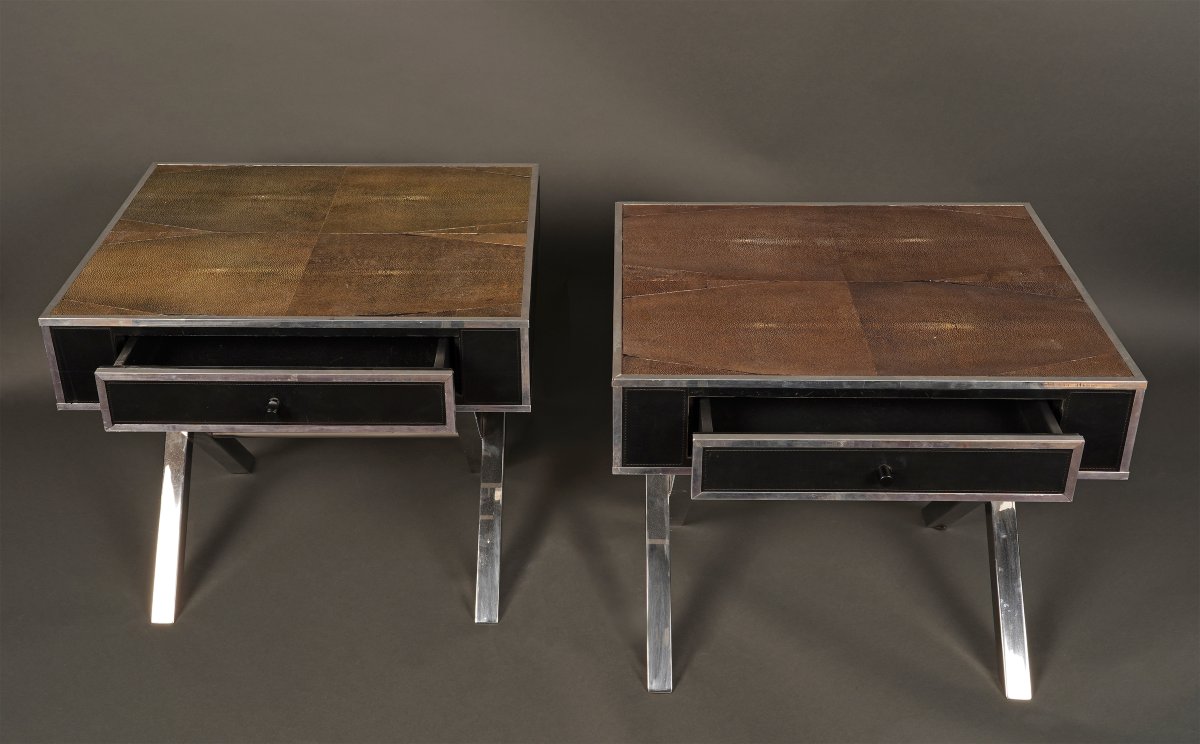 Andrew Martin, Pair Of Bedside Tables, United Kingdom, Circa 1980-photo-2