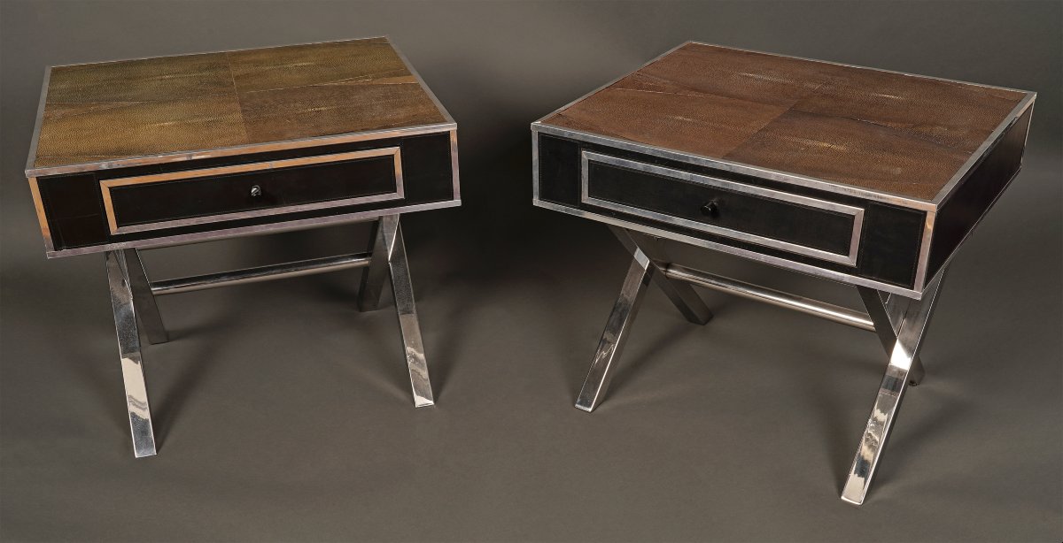 Andrew Martin, Pair Of Bedside Tables, United Kingdom, Circa 1980-photo-3