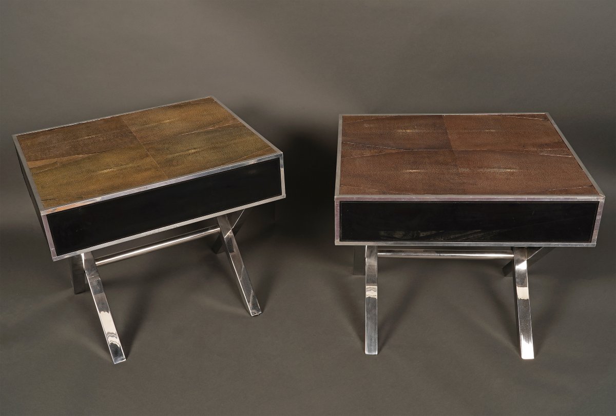 Andrew Martin, Pair Of Bedside Tables, United Kingdom, Circa 1980-photo-4