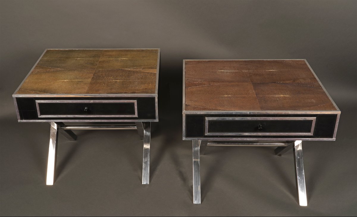 Andrew Martin, Pair Of Bedside Tables, United Kingdom, Circa 1980-photo-1