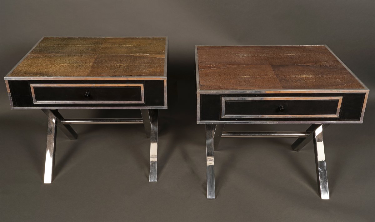 Andrew Martin, Pair Of Bedside Tables, United Kingdom, Circa 1980