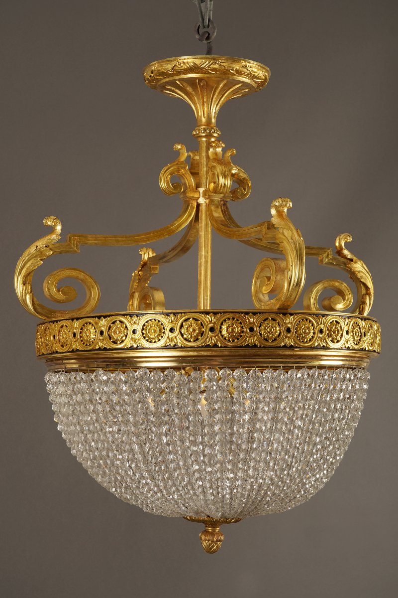 Baguès, Pair Of Basket-style Chandeliers, France, Circa 1880-photo-4