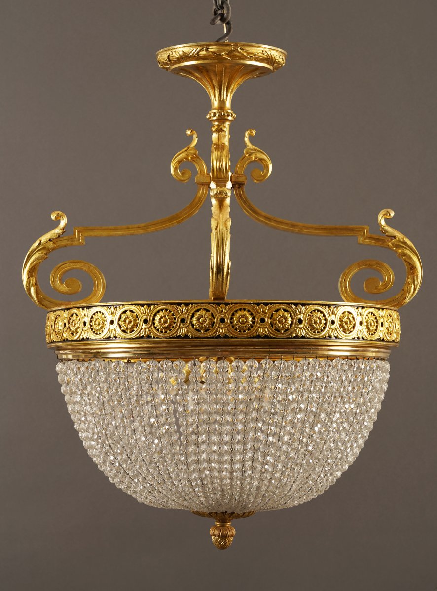 Baguès, Pair Of Basket-style Chandeliers, France, Circa 1880-photo-1