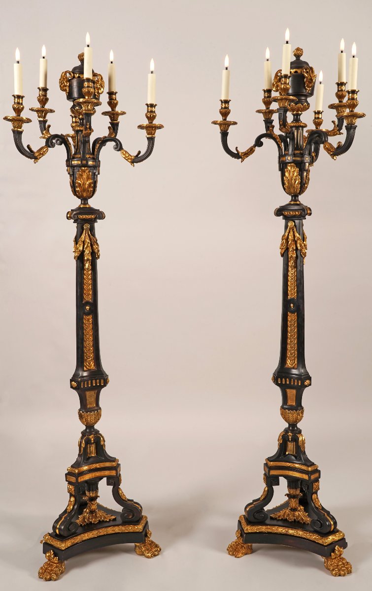 Lacarriere Delatour & Cie, Paire de Torcheres, France, Circa 1890