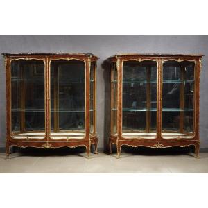 Pair Of Vitrines Attr. To J.-e. Zwiener And L. Messagé, France, Circa 1885