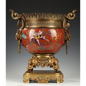 Jardinière Japonisante attr. à l'Escalier de Cristal, France, circa 1880