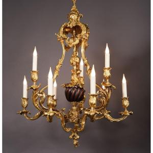 "rocaille" Chandelier By E. Collin & Cie, France Circa 1890 