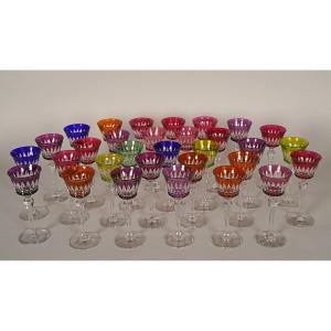 Baccarat, "piccadilly" Roemer Glass Set, France, Circa 1980