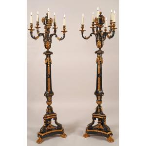 Lacarriere Delatour & Cie, Pair Of Torcheres, France, Circa 1890