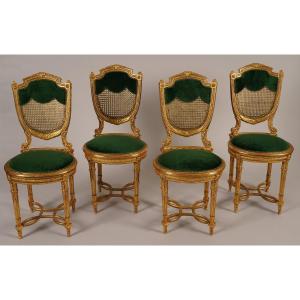 G.-e. Lexcellent, Set Of Four Louis XVI Chairs, France, Circa 1880