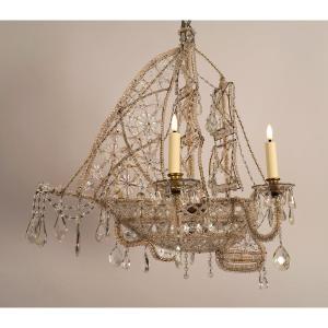 Maison Baguès, "nave" Chandelier, France, 20th Century