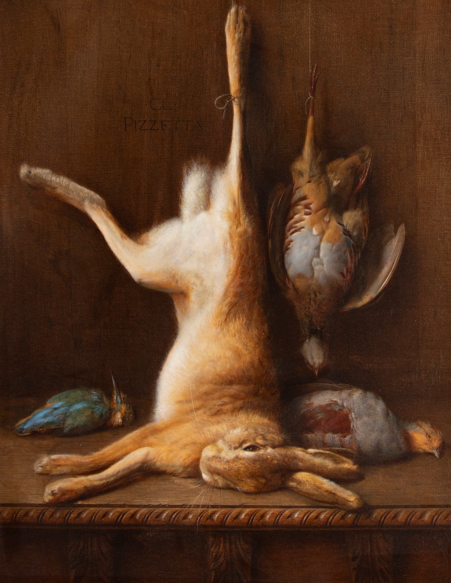 Jean-claude Pizzetty  / Claudius Pizzetta (belley, 1832 – Id., 1894) Still Life With Rabbit