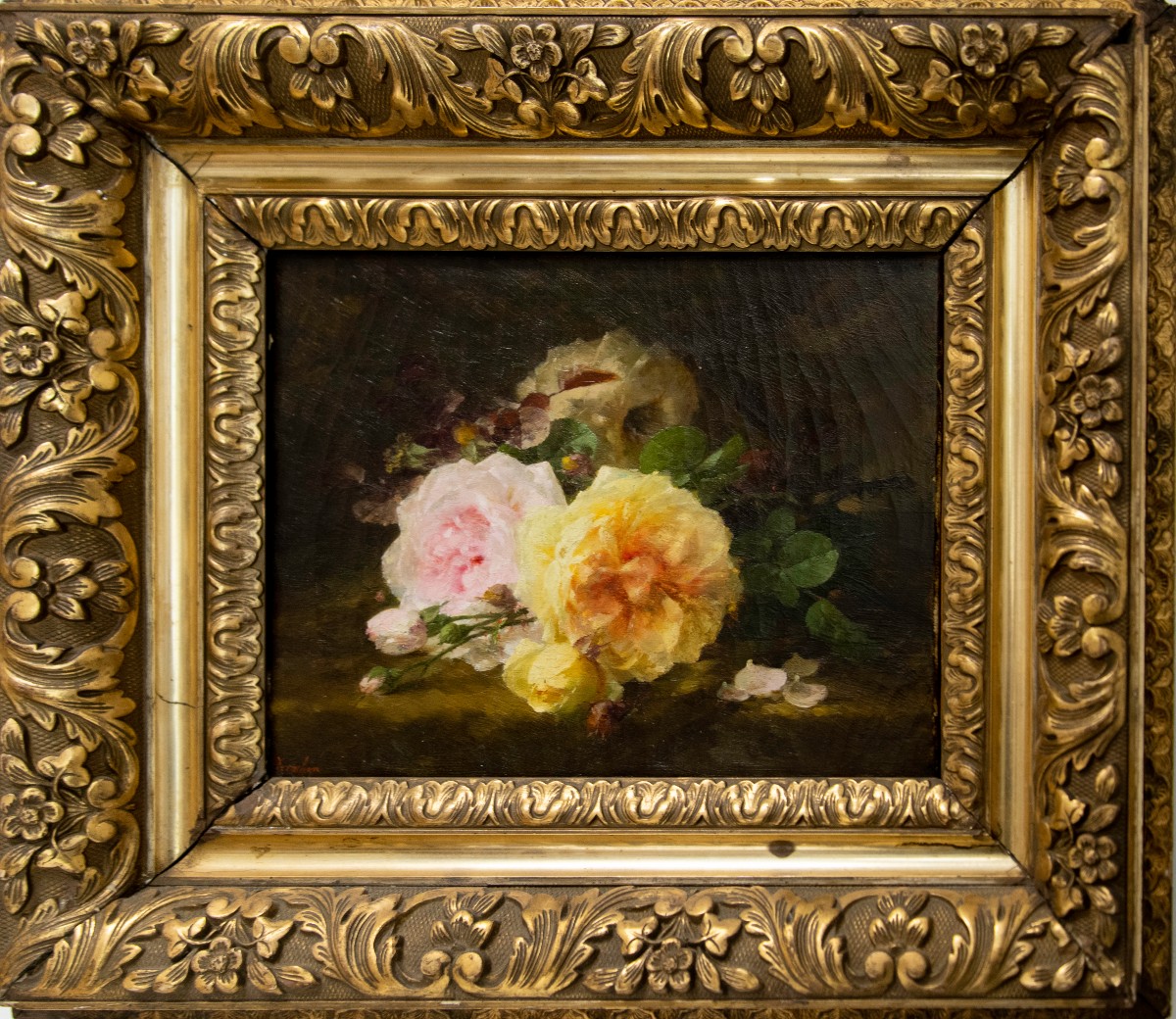 André Perrachon (lyon, 1828 - Id., 1908) - Pink And Yellow Flowers -photo-3
