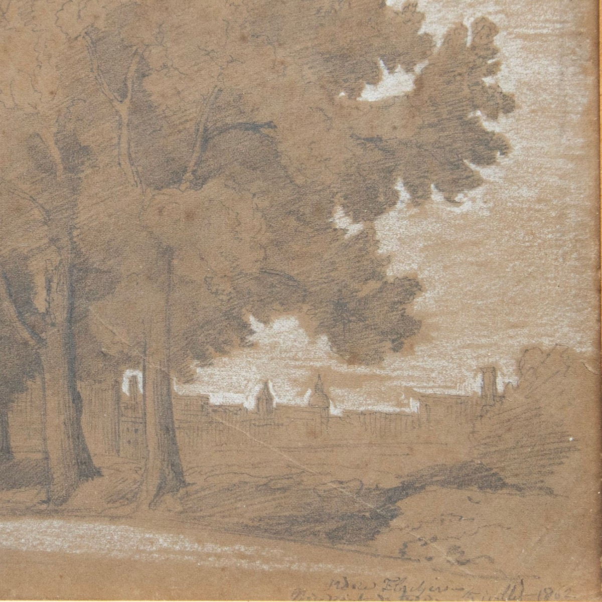 Isidore FLACHERON (1806 – 1873), Paysage (vue de Lyon ?), juillet 1862-photo-4