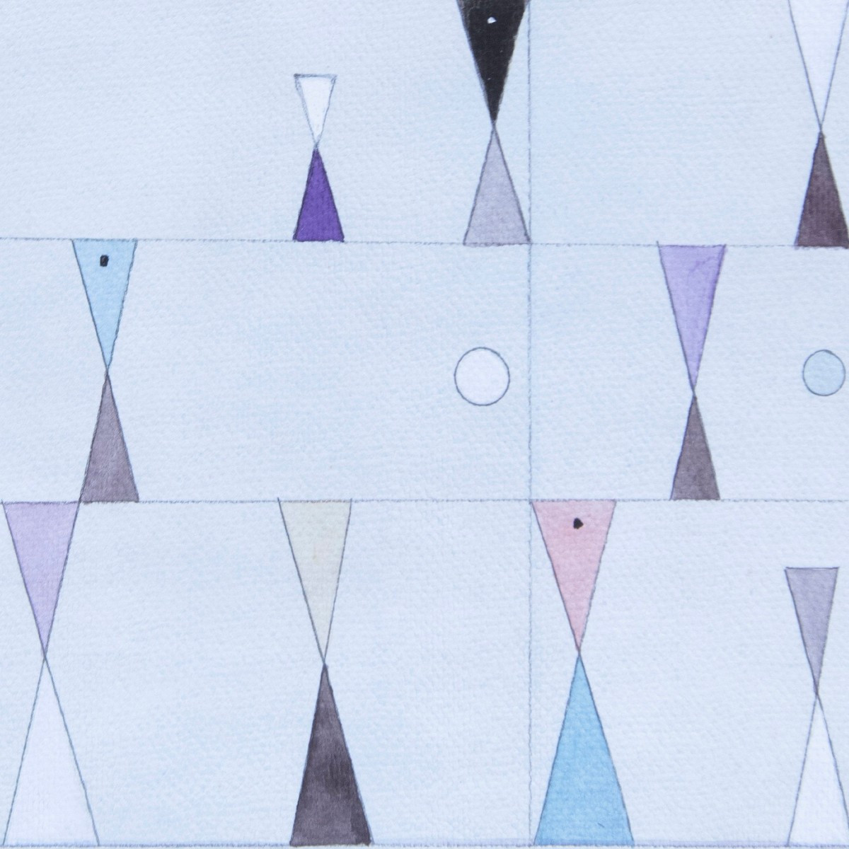  Raymond GRANDJEAN (1929-2006): Sablier mauve et bleu-photo-1