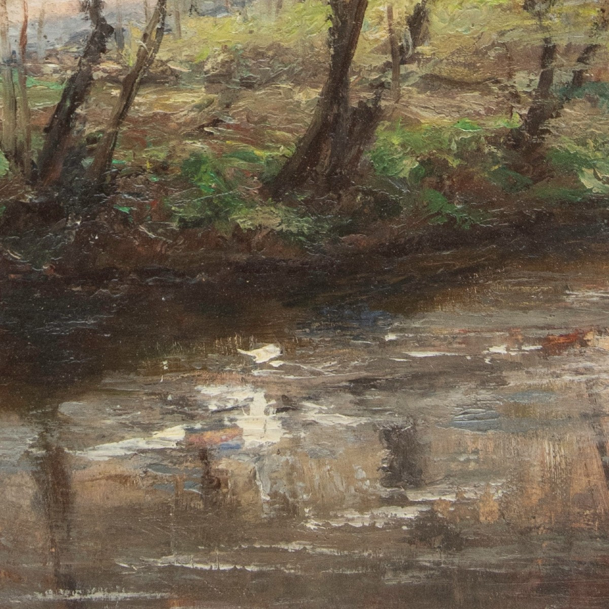 Louis Hilaire CARRAND (Lyon, 1821 - id., 1899) - Paysage aux arbres au bord de la rivière-photo-3