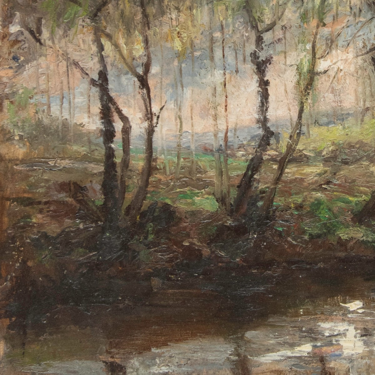 Louis Hilaire CARRAND (Lyon, 1821 - id., 1899) - Paysage aux arbres au bord de la rivière-photo-5