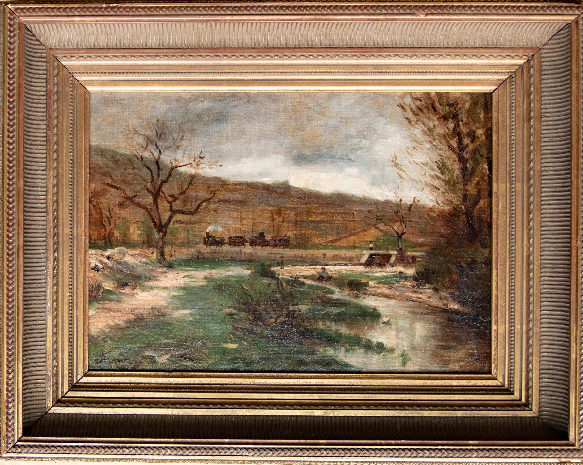 Adolphe Appian (lyon, 1818 - Id., 1898) - The Little Train