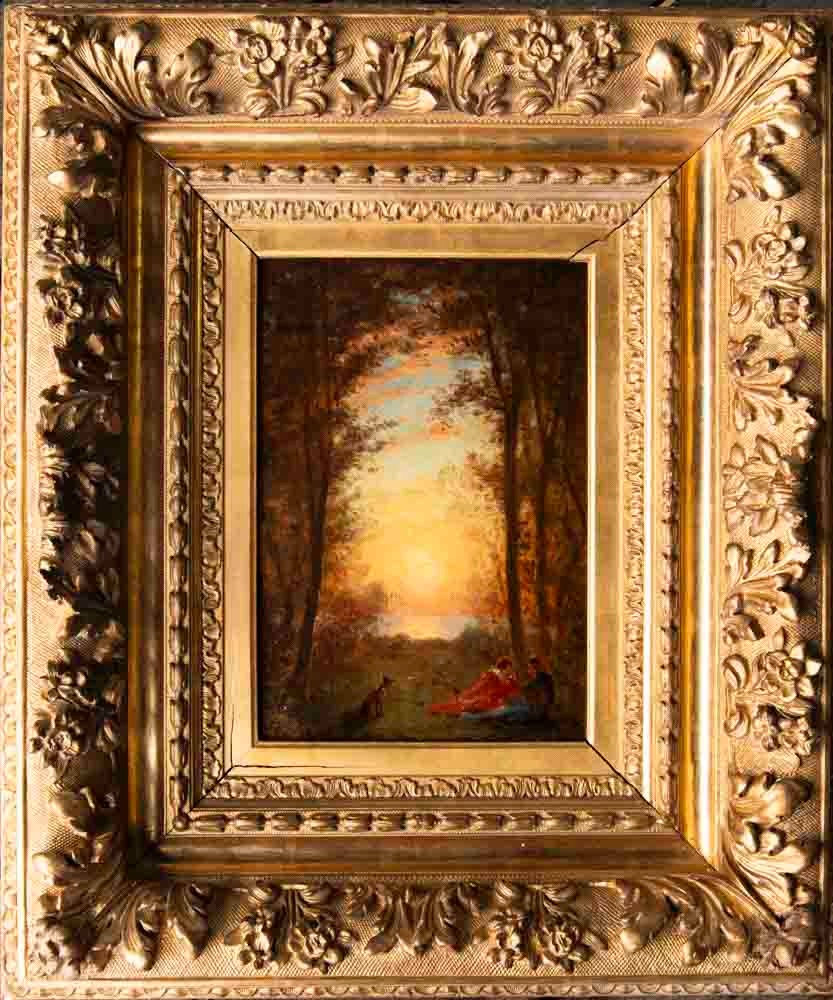  Félix  Ziem (Beaune, 1821 - Paris, 1911),  Paysage animé au soleil couchant-photo-1