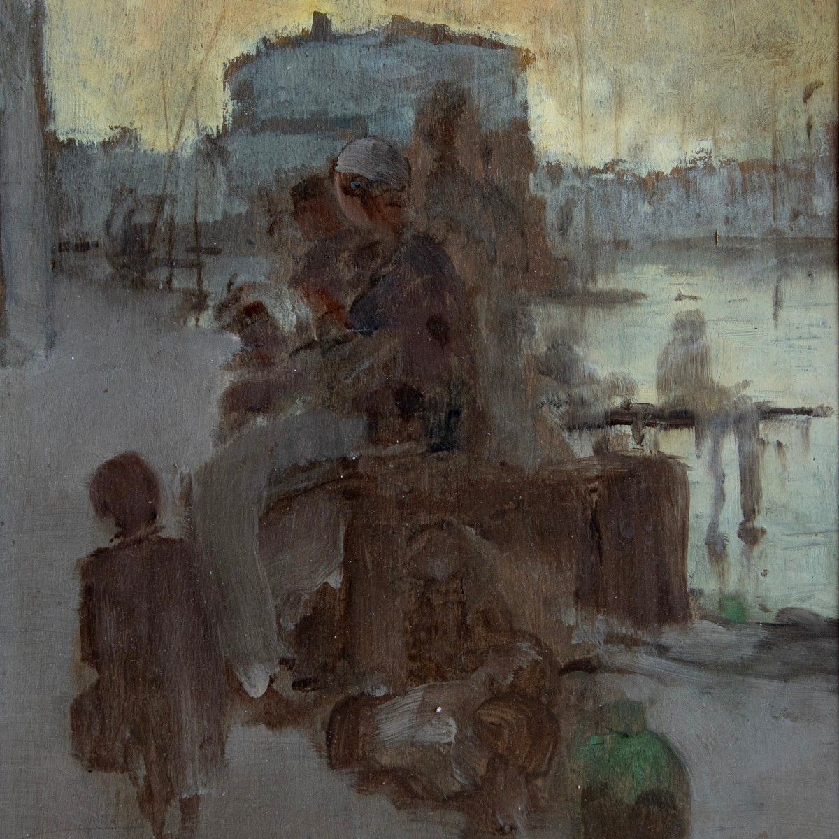 David Eugène Girin (1848-1917), Quayside Scene-photo-3