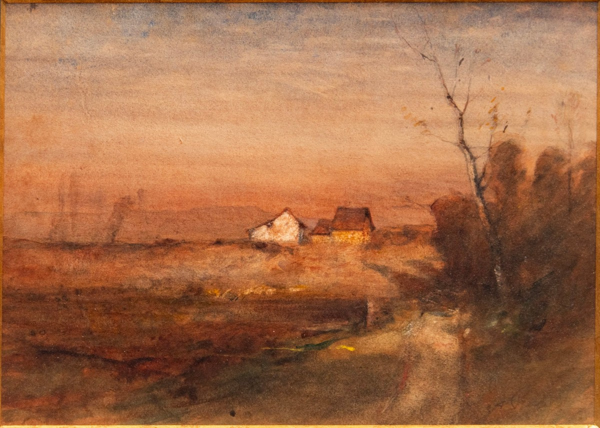 François-auguste Ravier (1814-1895), Hamlet At Twilight-photo-2