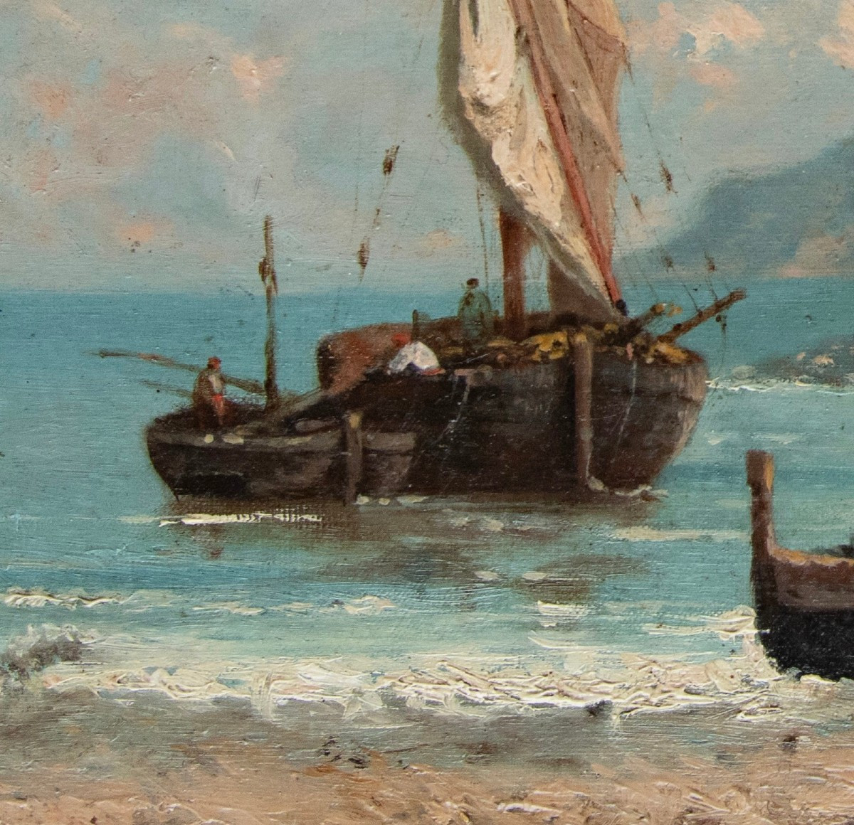 Antoine Ponthus-cinier (1812-1885), The Rock Seen From The Beach Of Capri (faraglioni)-photo-1