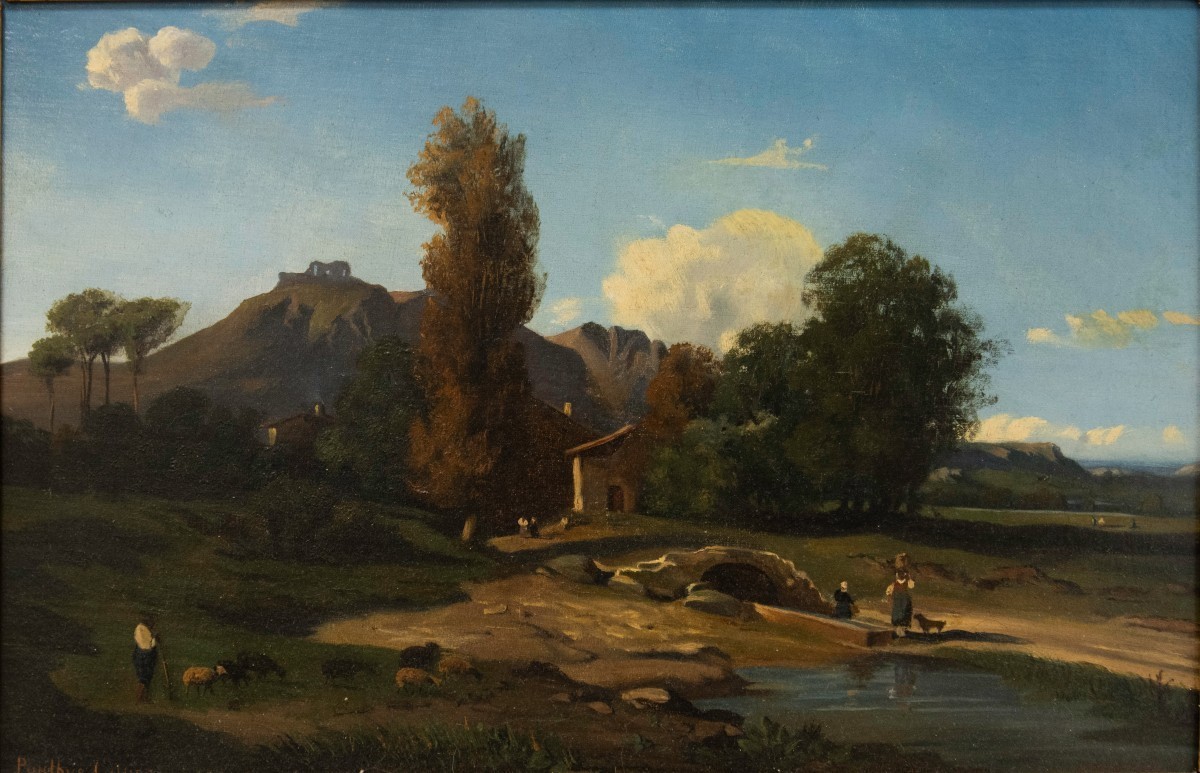 Antoine Ponthus-cinier (1812-1885), Paysage Animé Au Petit Pont-photo-2