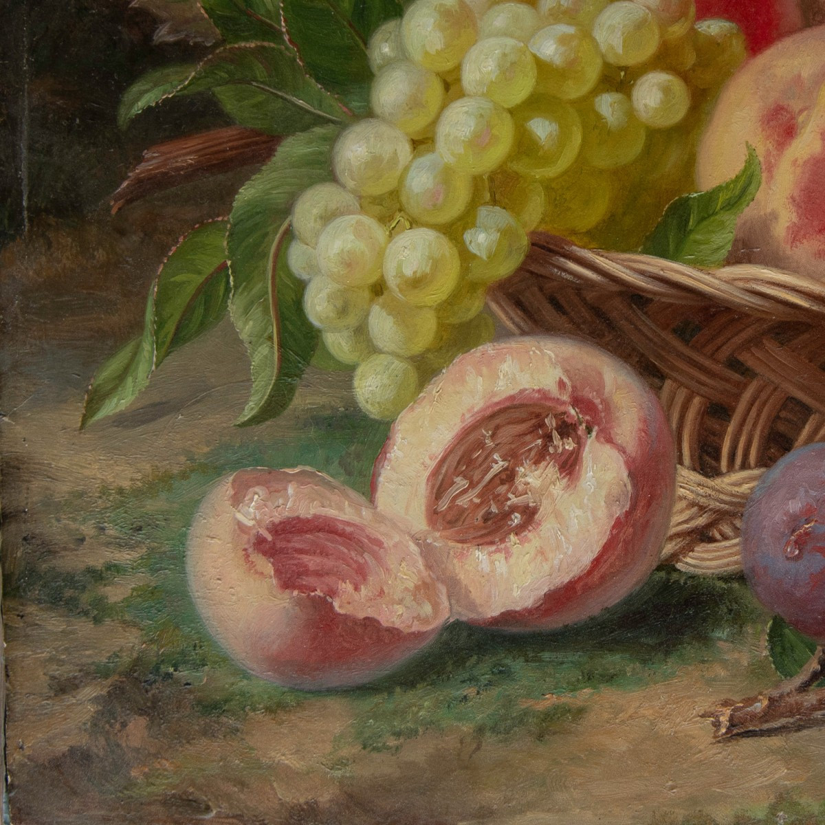 Eugène Grobon (1820–1878), Still Life Basket Of Fruit-photo-4