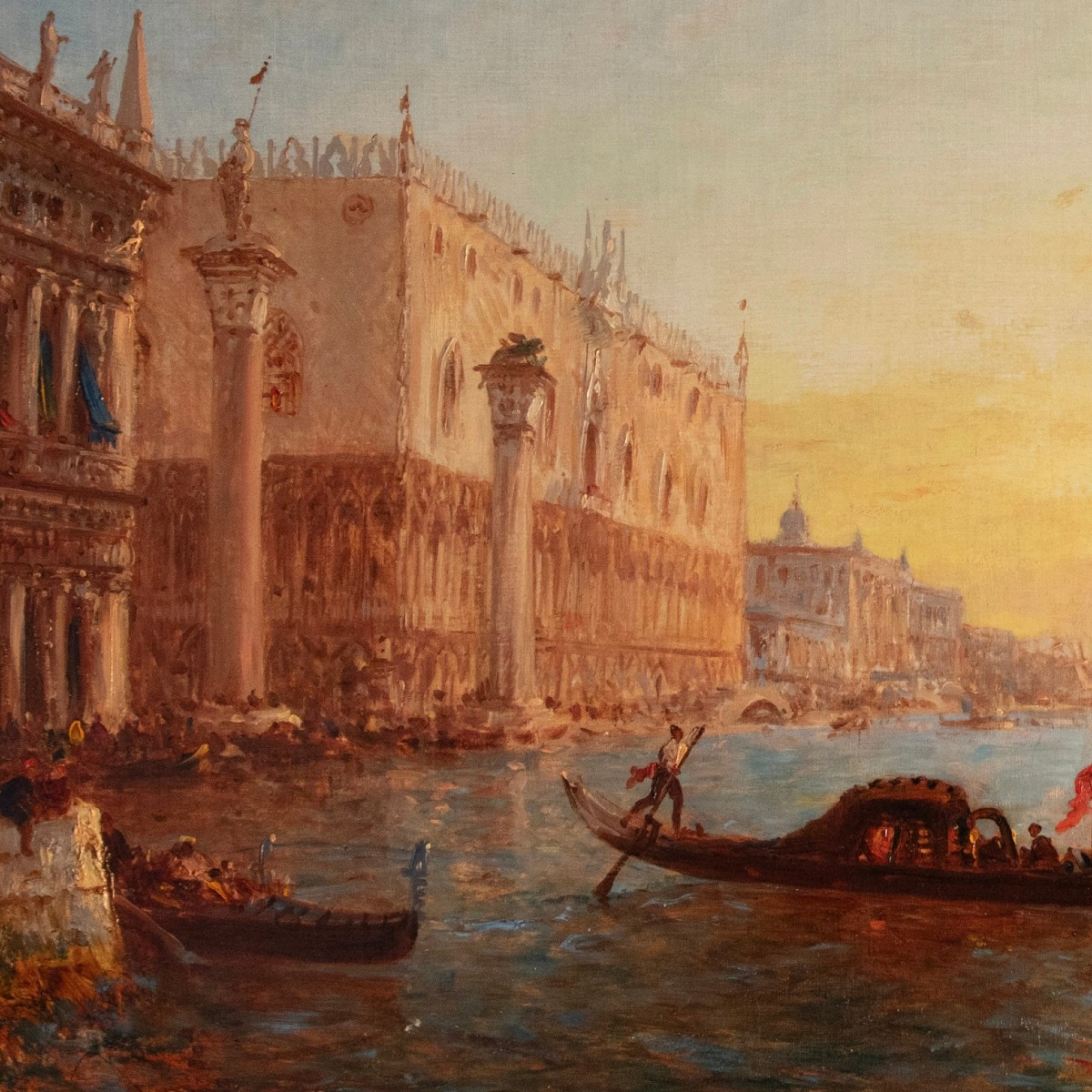 Félix Ziem (1821-1911), Soleil Levant Devant La Piazzetta Et Le Palais Des Doges, Venise-photo-4