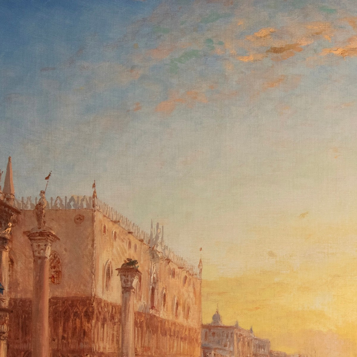 Félix Ziem (1821-1911), Soleil Levant Devant La Piazzetta Et Le Palais Des Doges, Venise-photo-4
