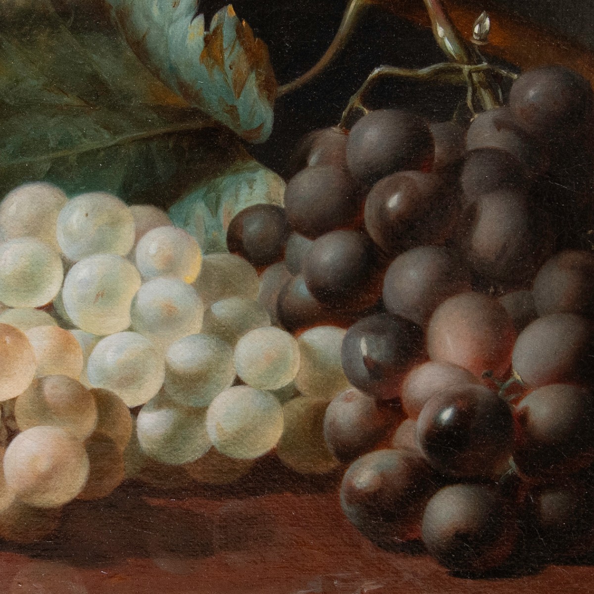 Jean-Baptiste GALLET (1820 – 1848), Nature morte aux raisins sur un entablement en marbre-photo-3