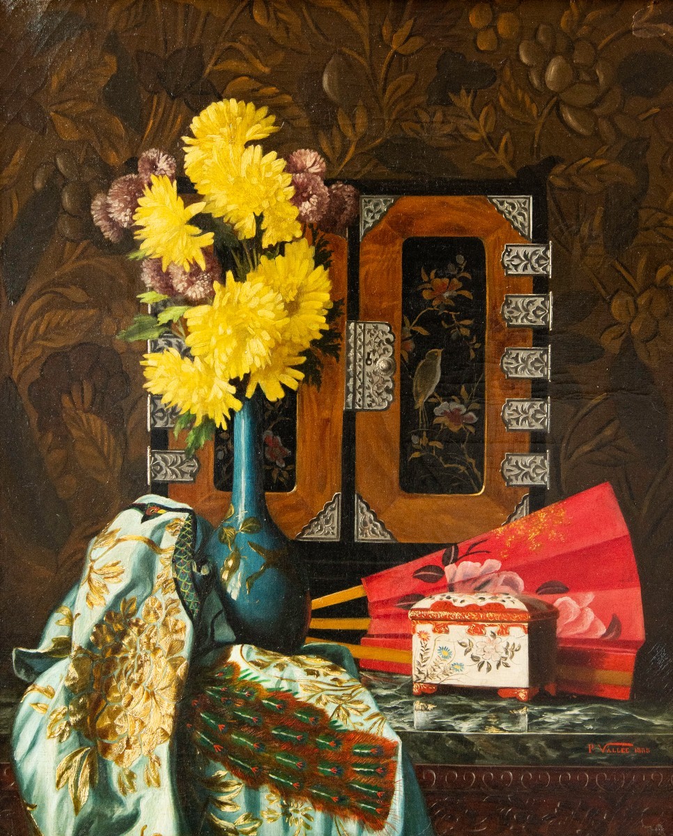 Pauline VALLÉE (Lyon, XIXe - ?, XXe), Composition aux chinoiseries et japonaiseries, 1888-photo-2