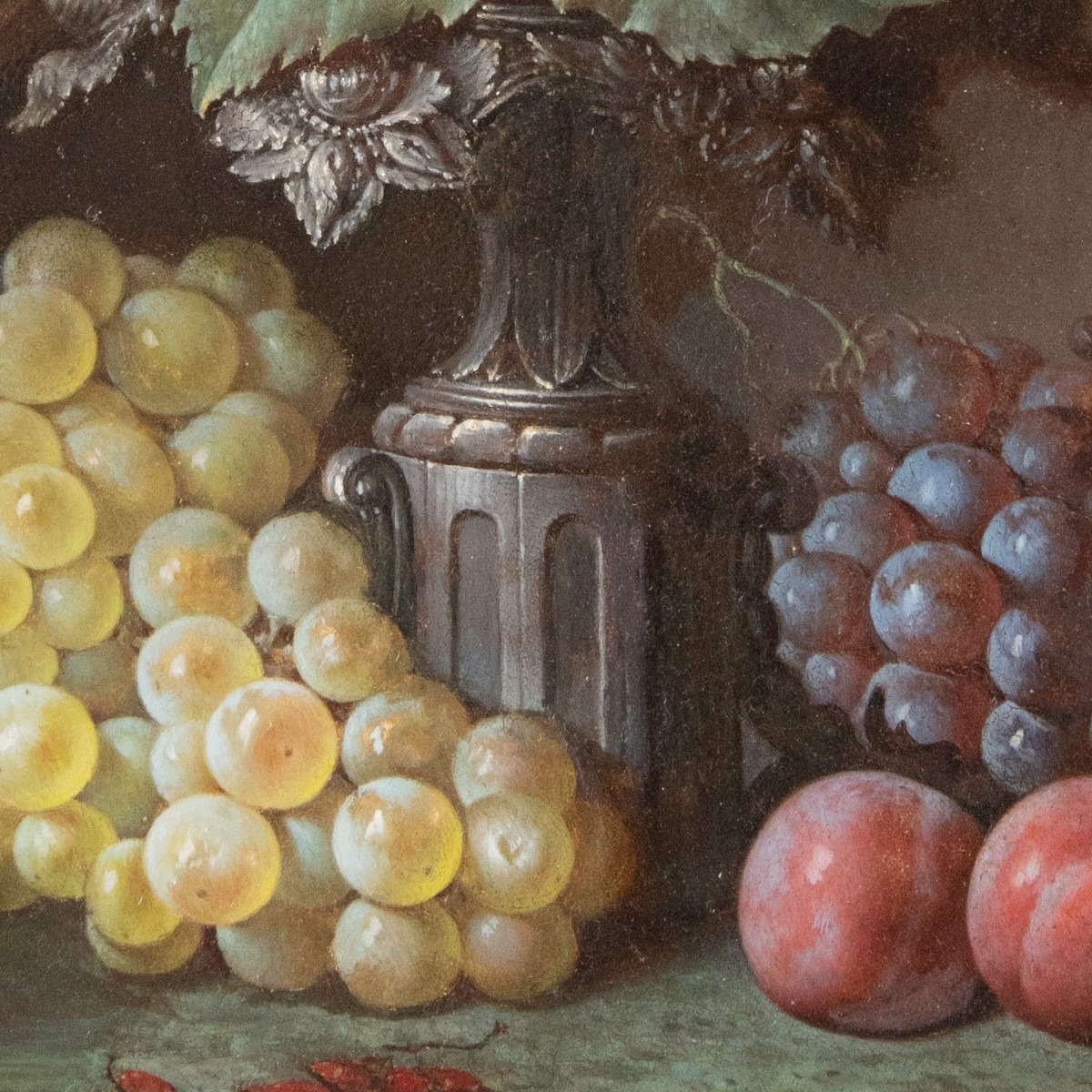Augustin Alexandre Thierriat (1789 - 1870), Still Life With Grapes And Plums, 1866-photo-5