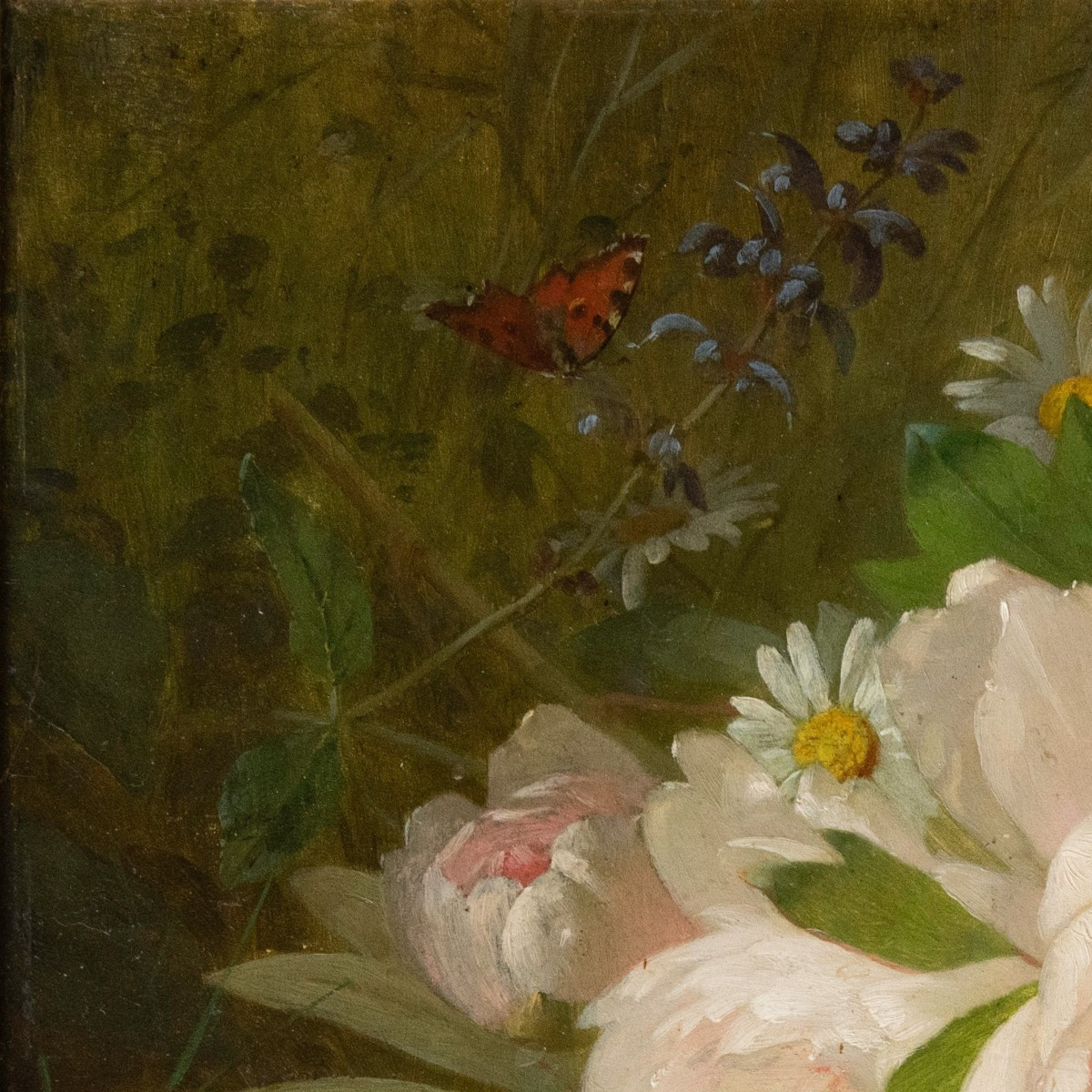 Jules Ferdinand Médard (1855 - 1925), White Peonies And Butterfly Flight, 1889-photo-4