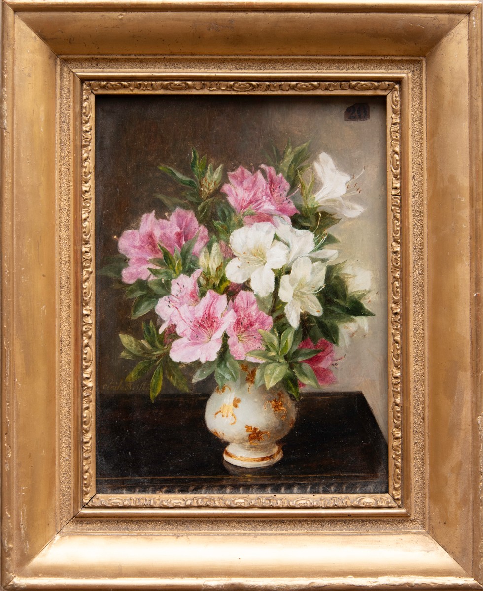Cécile BERTHOD (1833-1922), Bouquet de fleurs dans un vase 