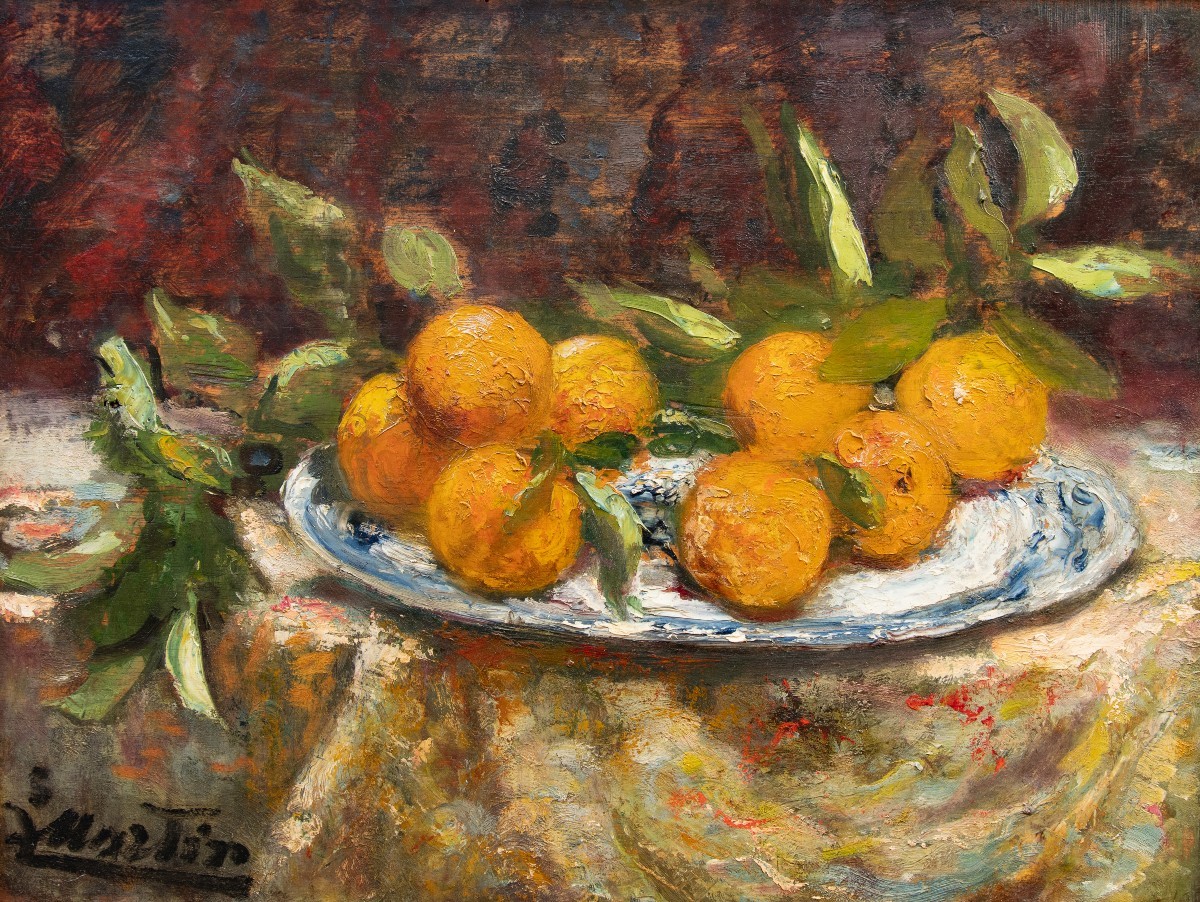 Jacques Martin (1844 - 1919) Still Life With Oranges-photo-2