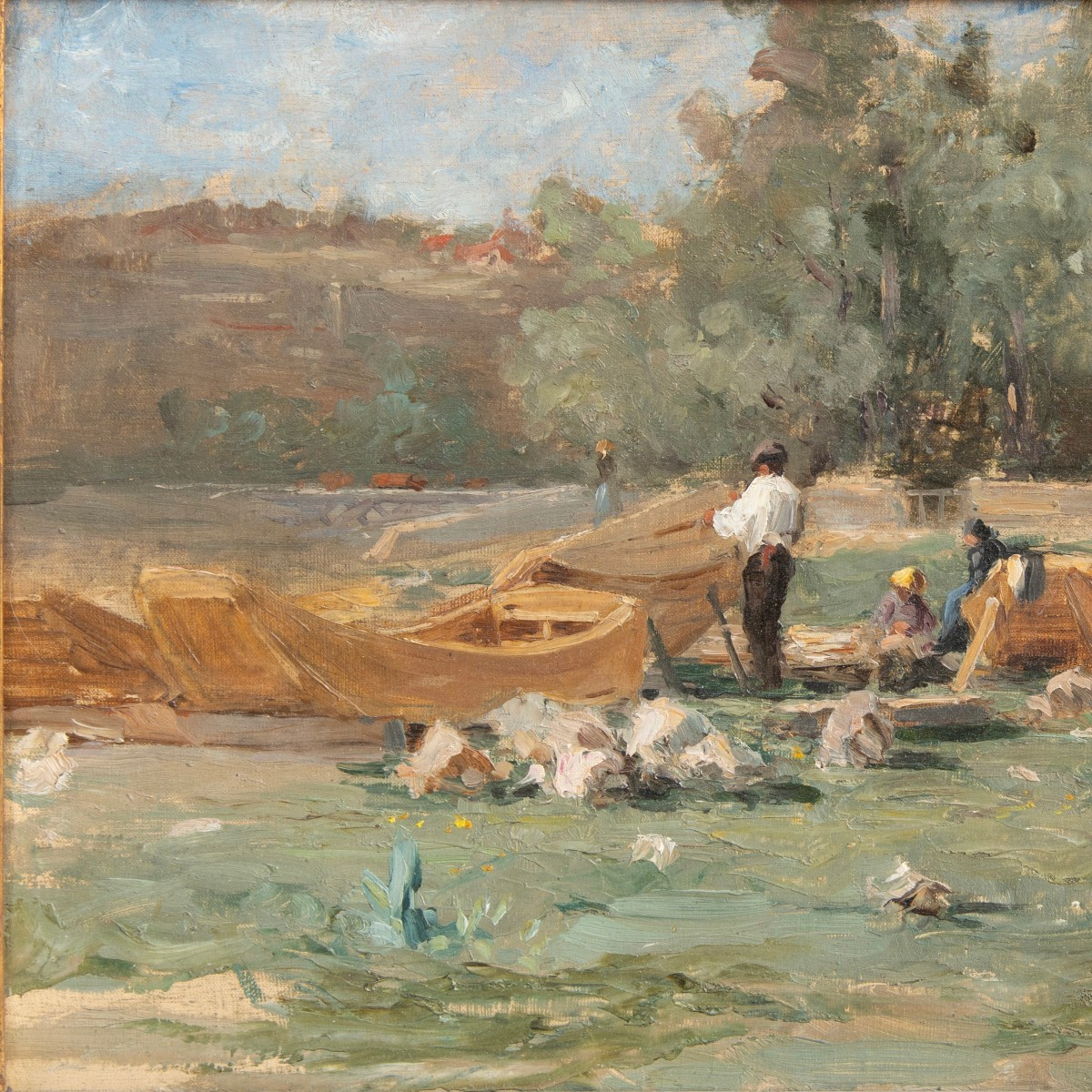 Louis Appian (1862 - 1896), Batelier au bord de la rivière-photo-3